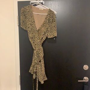 Leopard print wrap dress